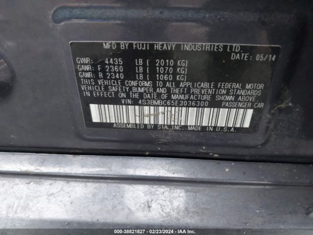 Photo 8 VIN: 4S3BMBC65E3036300 - SUBARU LEGACY 