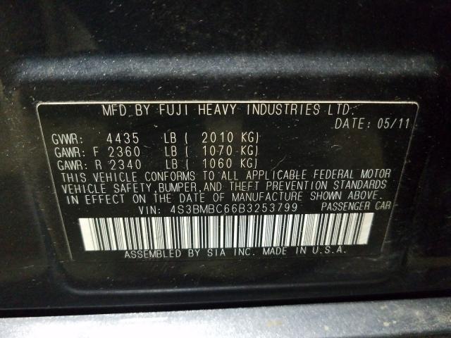 Photo 9 VIN: 4S3BMBC66B3253799 - SUBARU LEGACY 2.5 