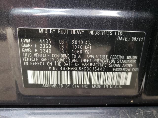 Photo 9 VIN: 4S3BMBC66D3016443 - SUBARU LEGACY 2.5 