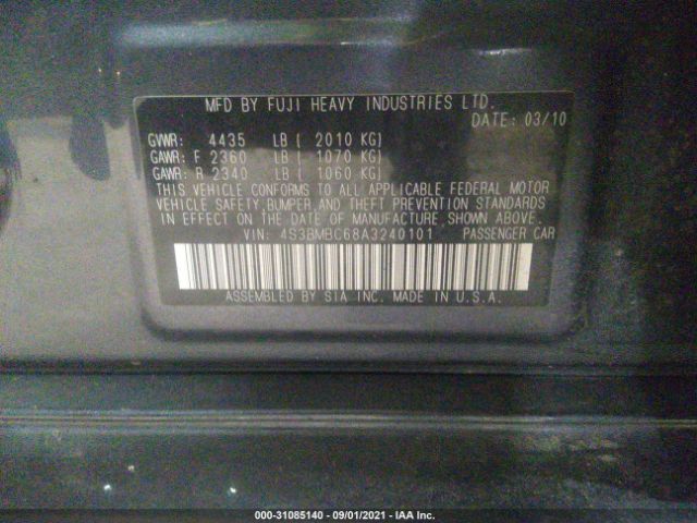 Photo 8 VIN: 4S3BMBC68A3240101 - SUBARU LEGACY 