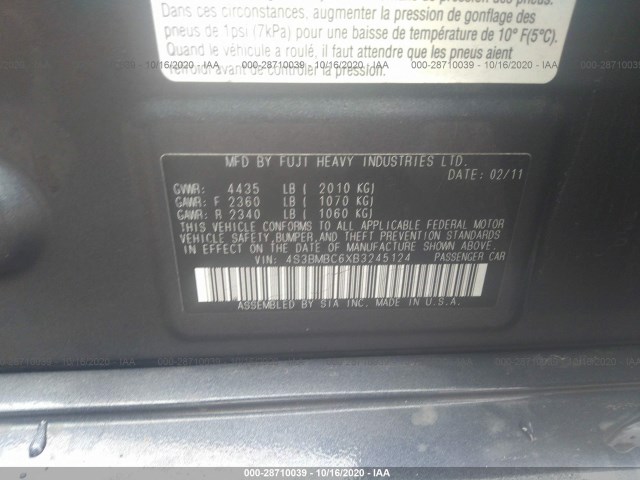 Photo 8 VIN: 4S3BMBC6XB3245124 - SUBARU LEGACY 