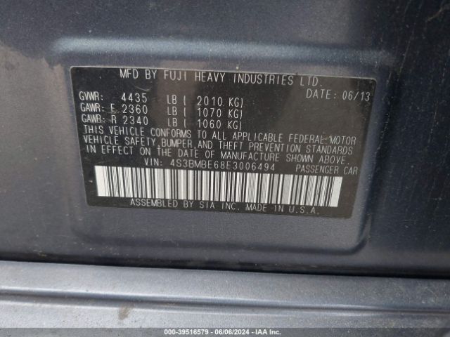 Photo 8 VIN: 4S3BMBE68E3006494 - SUBARU LEGACY 