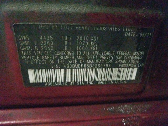 Photo 9 VIN: 4S3BMBF65B3263784 - SUBARU LEGACY 2.5 