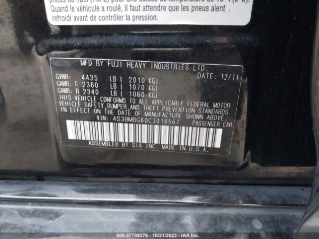 Photo 8 VIN: 4S3BMBG60C3018567 - SUBARU LEGACY 