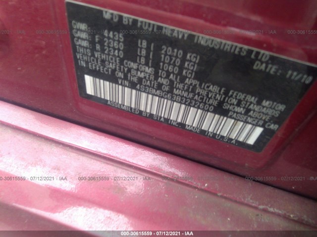 Photo 8 VIN: 4S3BMBG63B3232600 - SUBARU LEGACY 