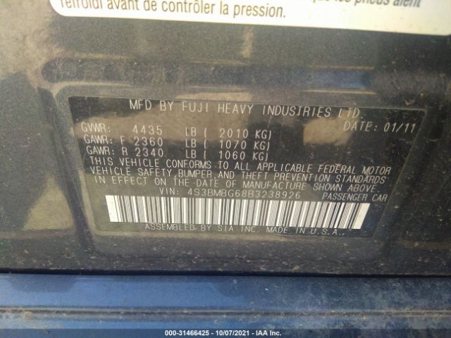 Photo 8 VIN: 4S3BMBG68B3238926 - SUBARU LEGACY 