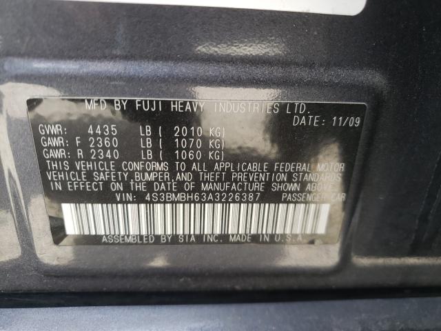 Photo 9 VIN: 4S3BMBH63A3226387 - SUBARU LEGACY 2.5 