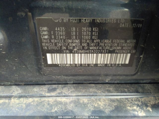 Photo 8 VIN: 4S3BMBH65A3227931 - SUBARU LEGACY 