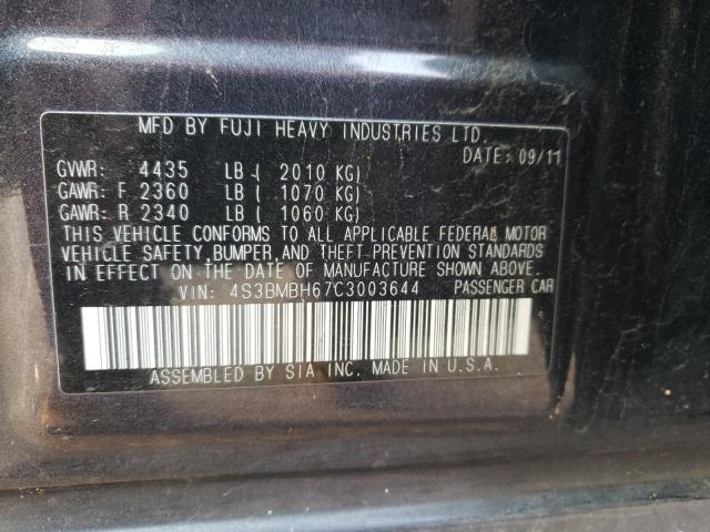 Photo 9 VIN: 4S3BMBH67C3003644 - SUBARU LEGACY 2.5 