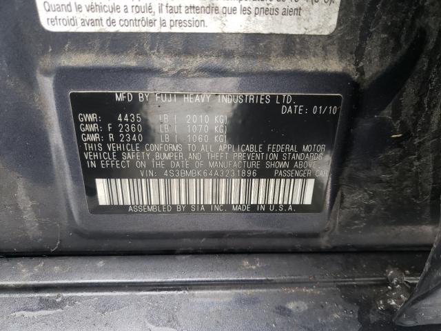 Photo 9 VIN: 4S3BMBK64A3231896 - SUBARU LEGACY 2.5 