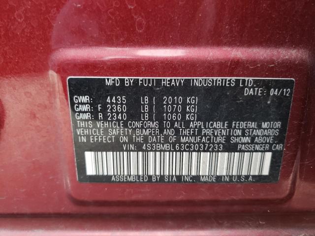 Photo 9 VIN: 4S3BMBL63C3037233 - SUBARU LEGACY 2.5 