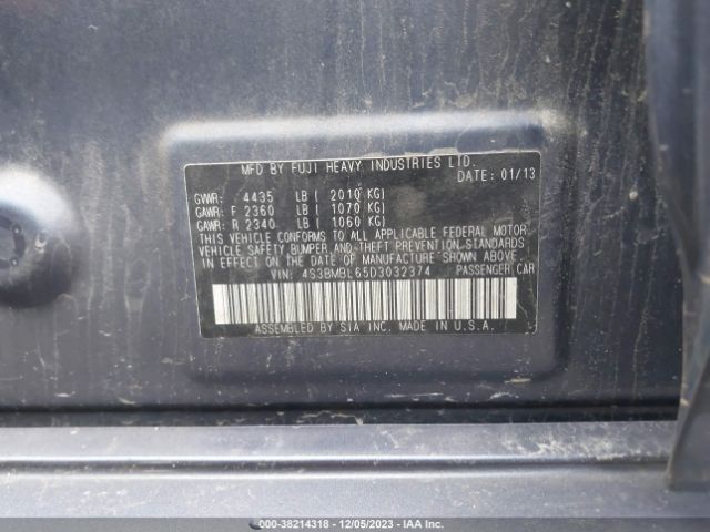 Photo 8 VIN: 4S3BMBL65D3032374 - SUBARU LEGACY 