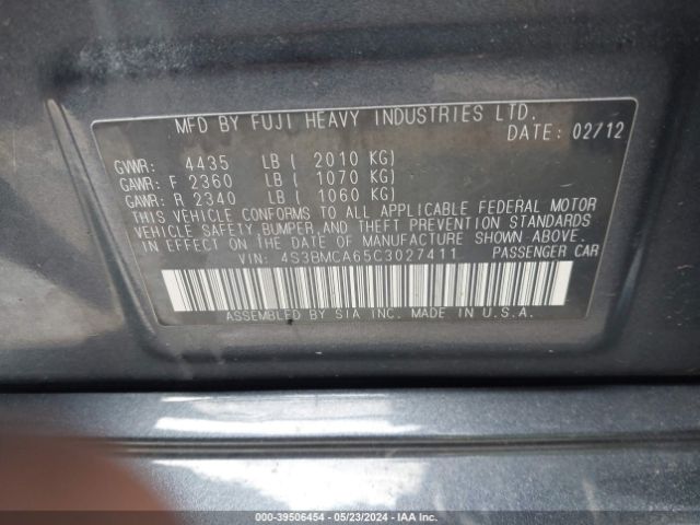 Photo 8 VIN: 4S3BMCA65C3027411 - SUBARU LEGACY 