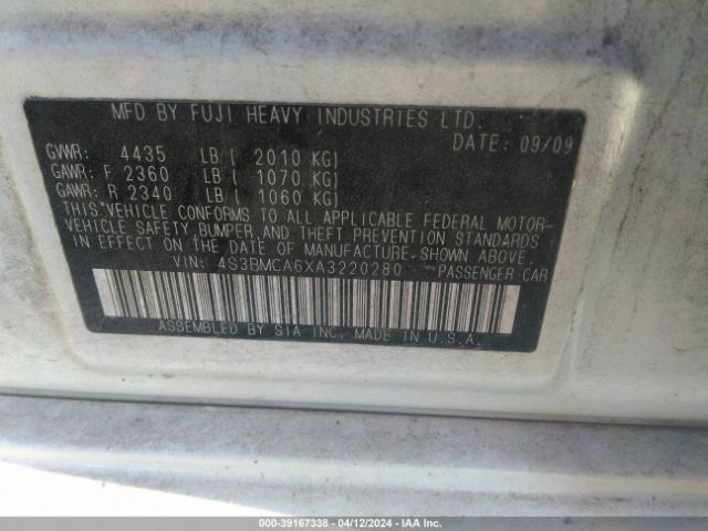 Photo 8 VIN: 4S3BMCA6XA3220280 - SUBARU LEGACY 