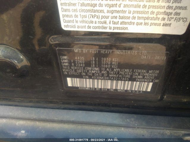 Photo 8 VIN: 4S3BMCB67A3217805 - SUBARU LEGACY 