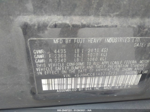 Photo 8 VIN: 4S3BMCC61A3215725 - SUBARU LEGACY 