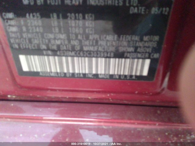 Photo 8 VIN: 4S3BMCC62C3039948 - SUBARU LEGACY 