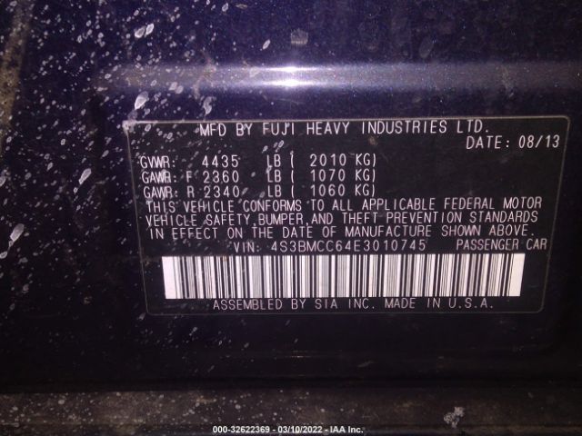 Photo 8 VIN: 4S3BMCC64E3010745 - SUBARU LEGACY 