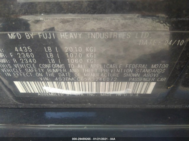 Photo 8 VIN: 4S3BMCC65A3246072 - SUBARU LEGACY 