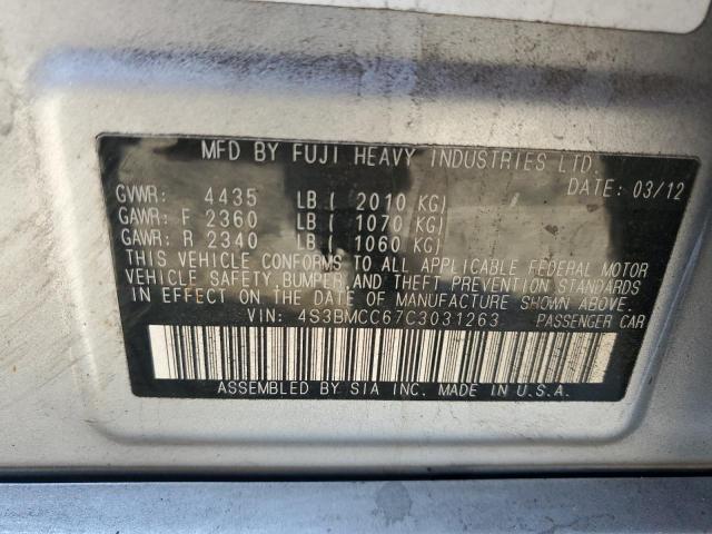 Photo 11 VIN: 4S3BMCC67C3031263 - SUBARU LEGACY 