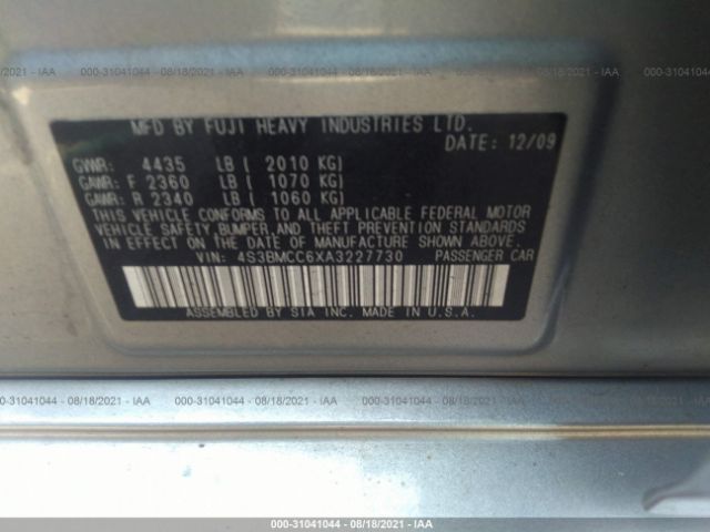 Photo 8 VIN: 4S3BMCC6XA3227730 - SUBARU LEGACY 