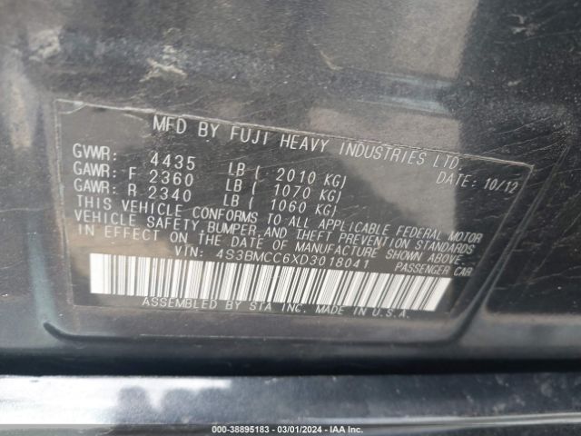 Photo 8 VIN: 4S3BMCC6XD3018041 - SUBARU LEGACY 