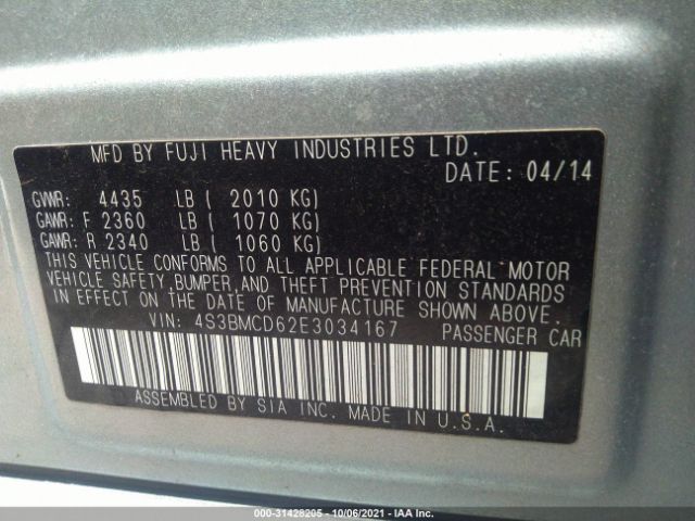 Photo 8 VIN: 4S3BMCD62E3034167 - SUBARU LEGACY 