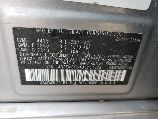 Photo 9 VIN: 4S3BMCG61B3231578 - SUBARU LEGACY 2.5 