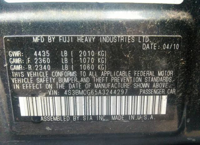 Photo 8 VIN: 4S3BMCG65A3244297 - SUBARU LEGACY 