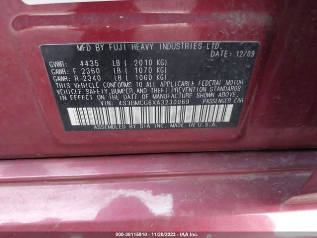 Photo 8 VIN: 4S3BMCG6XA3230069 - SUBARU LEGACY 