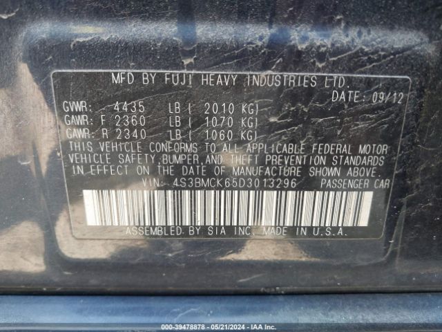 Photo 8 VIN: 4S3BMCK65D3013296 - SUBARU LEGACY 