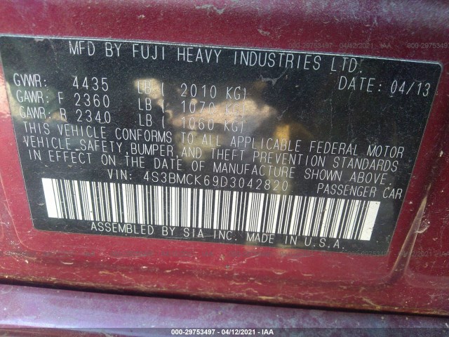 Photo 8 VIN: 4S3BMCK69D3042820 - SUBARU LEGACY 