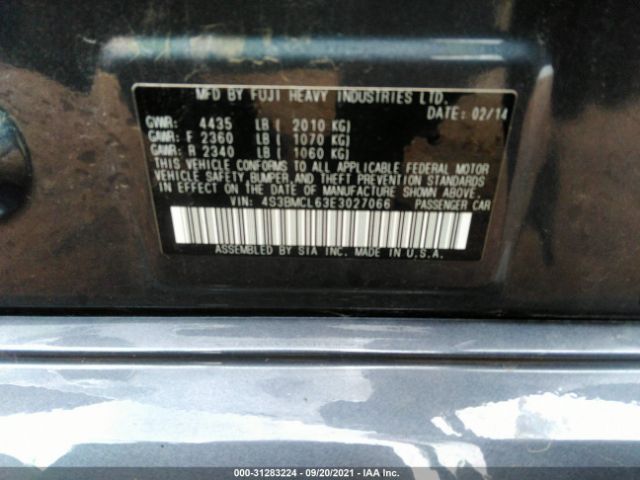 Photo 8 VIN: 4S3BMCL63E3027066 - SUBARU LEGACY 