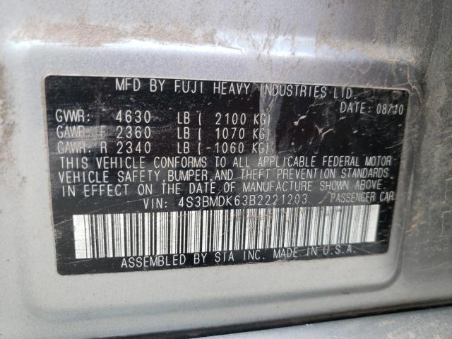 Photo 11 VIN: 4S3BMDK63B2221203 - SUBARU LEGACY 