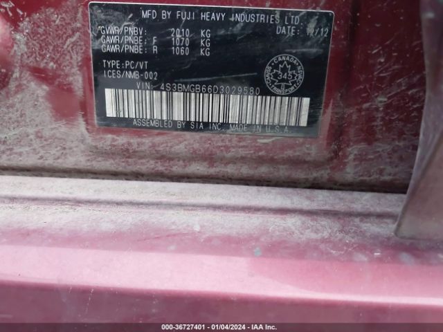 Photo 8 VIN: 4S3BMGB66D3029580 - SUBARU LEGACY 