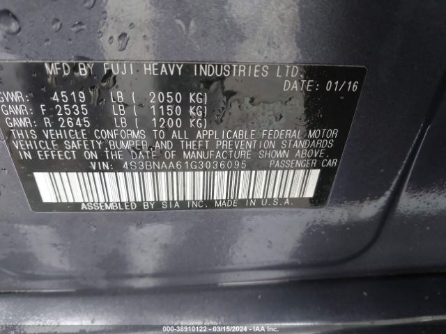 Photo 8 VIN: 4S3BNAA61G3036095 - SUBARU LEGACY 