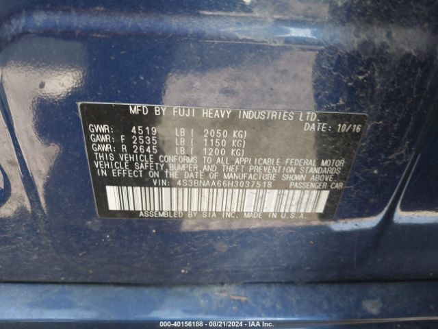 Photo 8 VIN: 4S3BNAA66H3037518 - SUBARU LEGACY 