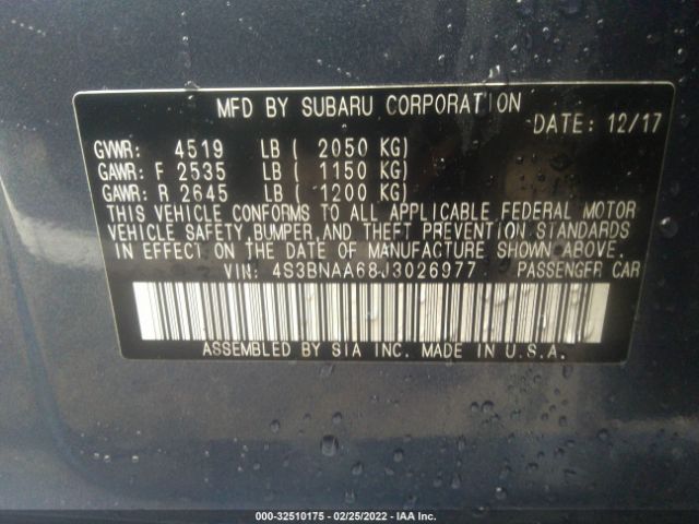 Photo 8 VIN: 4S3BNAA68J3026977 - SUBARU LEGACY 