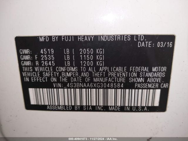 Photo 8 VIN: 4S3BNAA6XG3048584 - SUBARU LEGACY 