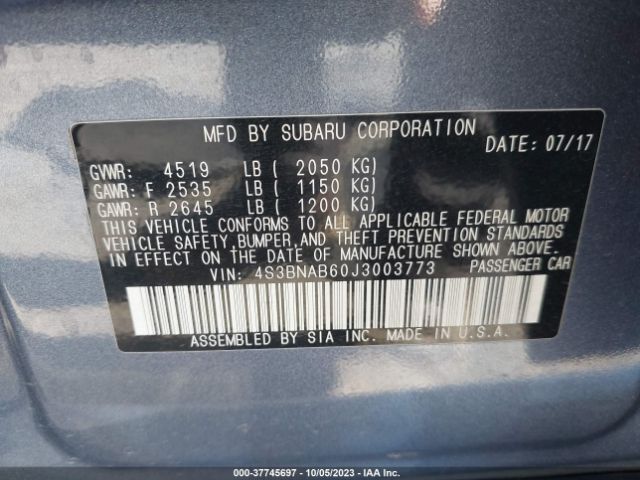 Photo 8 VIN: 4S3BNAB60J3003773 - SUBARU LEGACY 