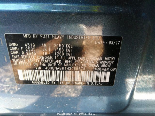 Photo 8 VIN: 4S3BNAB61H3055875 - SUBARU LEGACY 