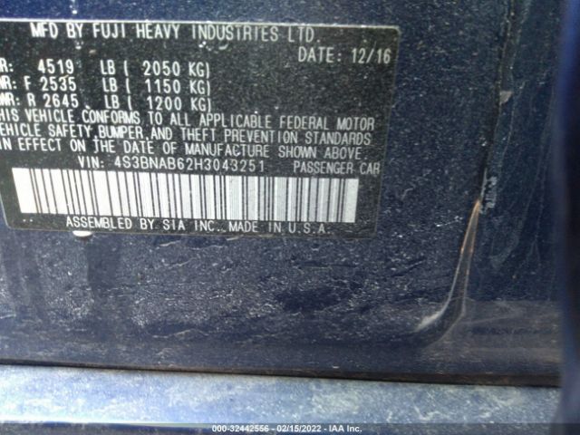 Photo 8 VIN: 4S3BNAB62H3043251 - SUBARU LEGACY 