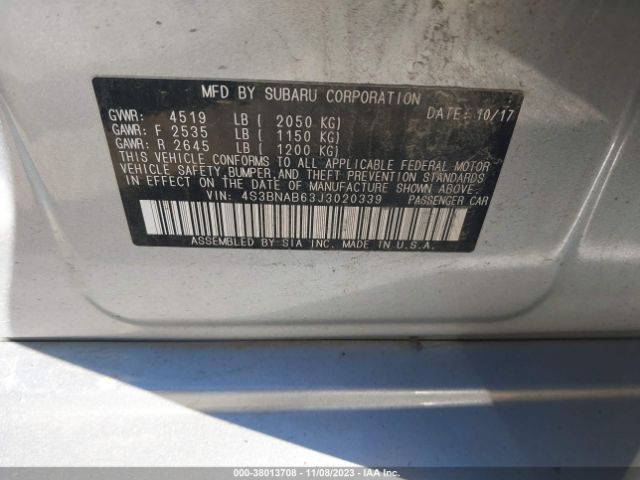 Photo 8 VIN: 4S3BNAB63J3020339 - SUBARU LEGACY 