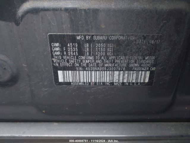 Photo 8 VIN: 4S3BNAB65J3007978 - SUBARU LEGACY 