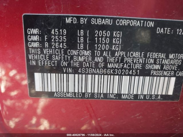 Photo 8 VIN: 4S3BNAB66K3020451 - SUBARU LEGACY 