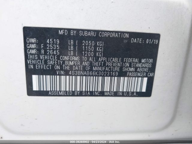 Photo 8 VIN: 4S3BNAB66K3023169 - SUBARU LEGACY 