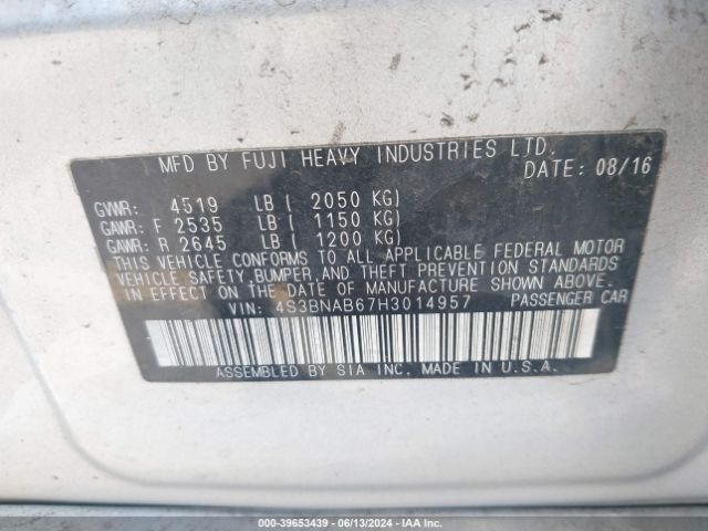 Photo 8 VIN: 4S3BNAB67H3014957 - SUBARU LEGACY 