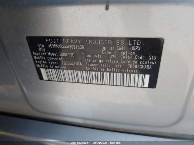 Photo 8 VIN: 4S3BNAB68H3027538 - SUBARU LEGACY 