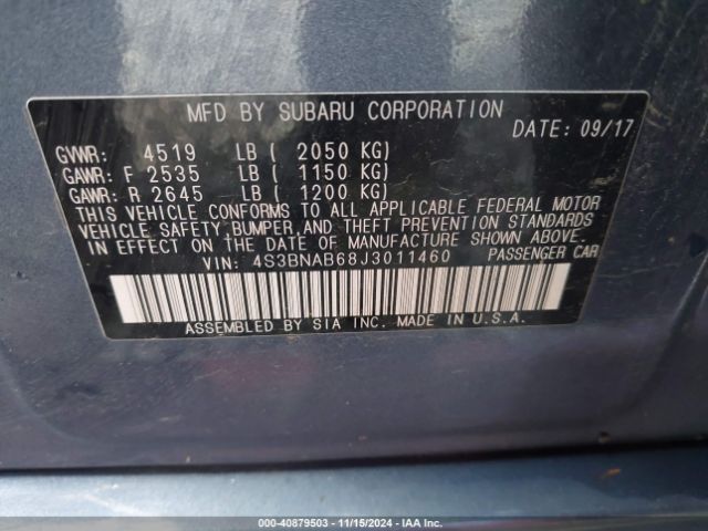 Photo 8 VIN: 4S3BNAB68J3011460 - SUBARU LEGACY 