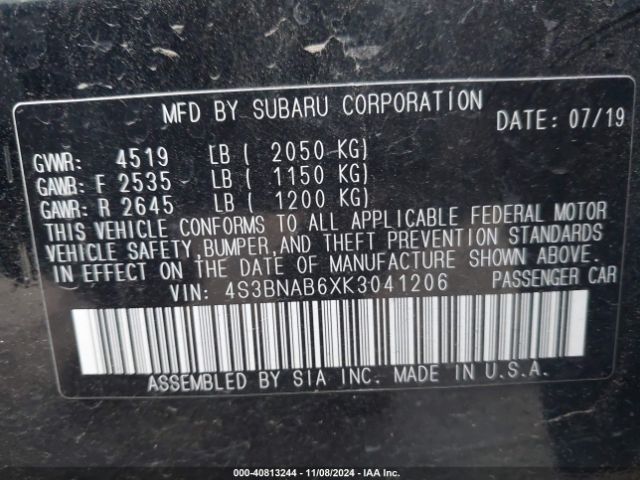 Photo 8 VIN: 4S3BNAB6XK3041206 - SUBARU LEGACY 